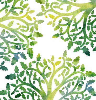 meşe ağacı dalları ve yaprakları ile doğa arka plan