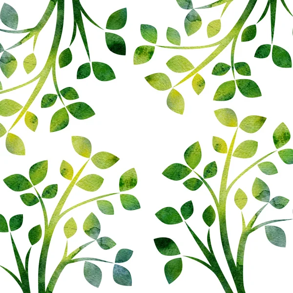 Natur Hintergrund mit Ästen und grünen Blättern — Stockfoto