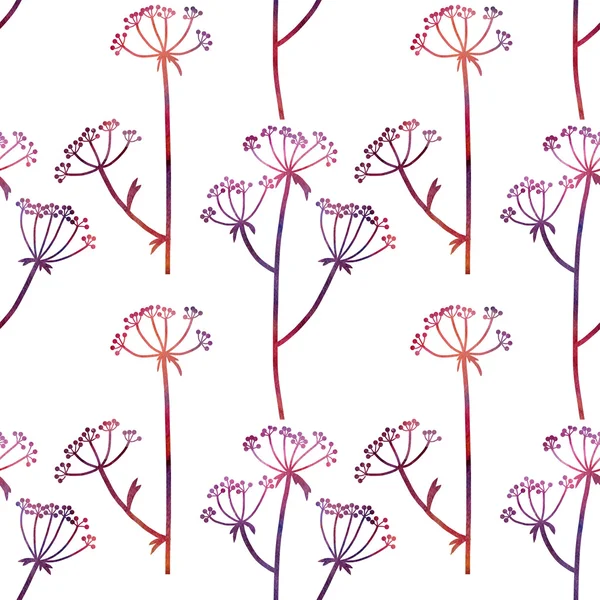Naadloze bloemen patroon met dille plant — Stockfoto