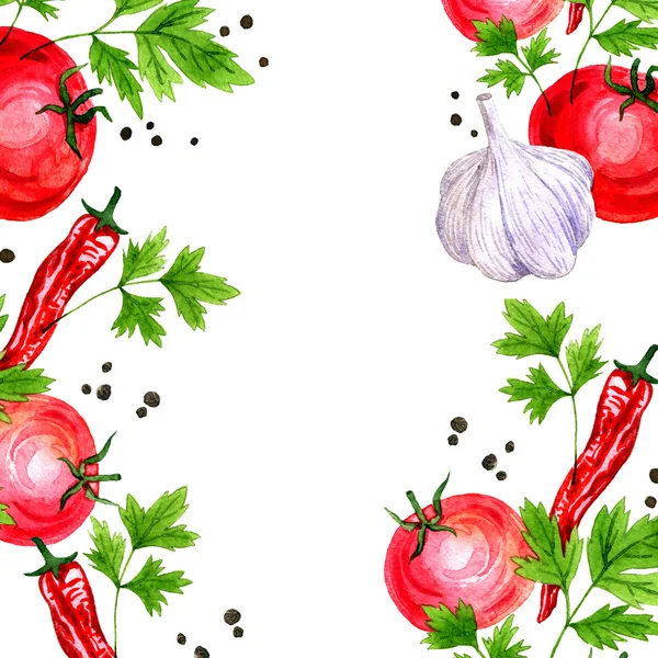 Watercolor drawing vegetables — Stock Photo, Image