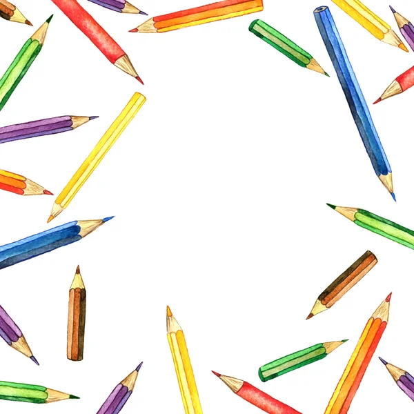 Фон с цветными карандашами — стоковое фото