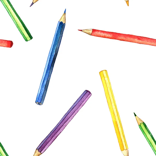 Fondo sin costuras con lápices de color —  Fotos de Stock