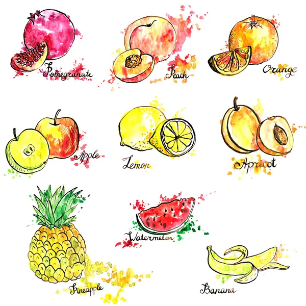 Hand drawn fruits — Stock Photo, Image