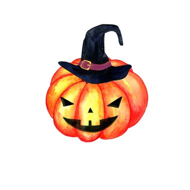 suluboya Cadılar Bayramı Balkabağı cadı şapka ile