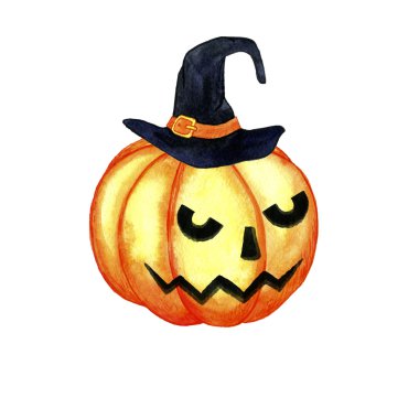 suluboya Cadılar Bayramı Balkabağı cadı şapka ile