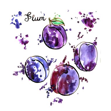 Elle çizilmiş Erik