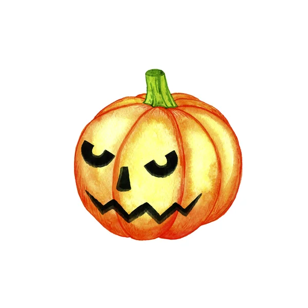 Watercolor halloween pumpkin — Stock Photo, Image