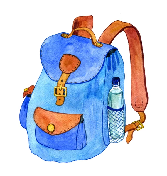 Mochila escolar azul — Foto de Stock