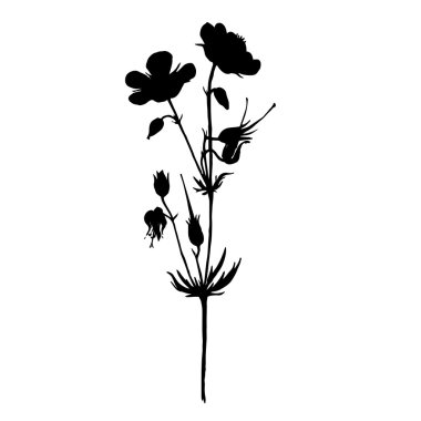 çiçek Çizim silueti