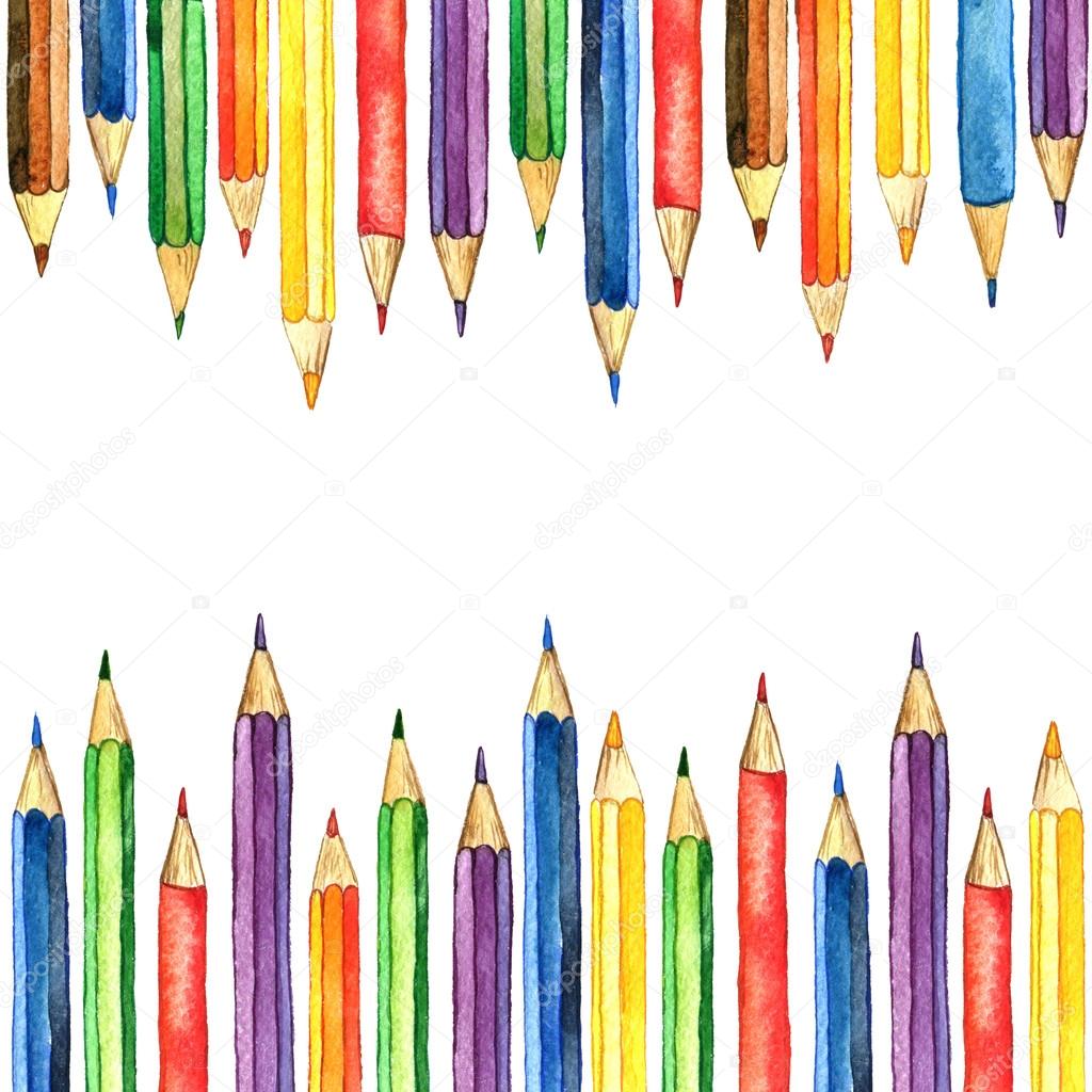 Background with color pencils Stock Illustration by ©cat_arch_angel  #122745196, image size:1024x1024