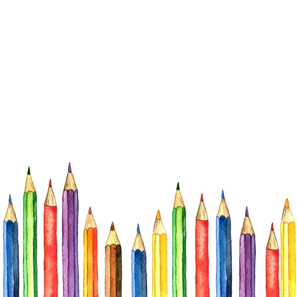 Achtergrond met kleur potloden — Stockfoto