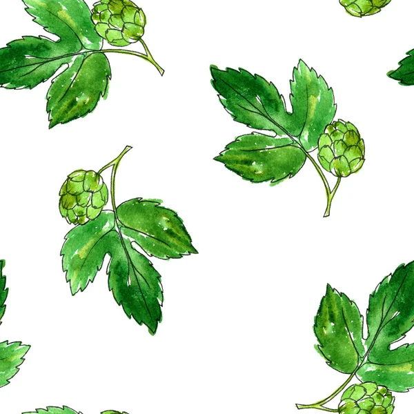 Фон с листьями хмеля — стоковое фото