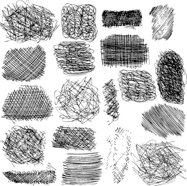 vector set of ink lines