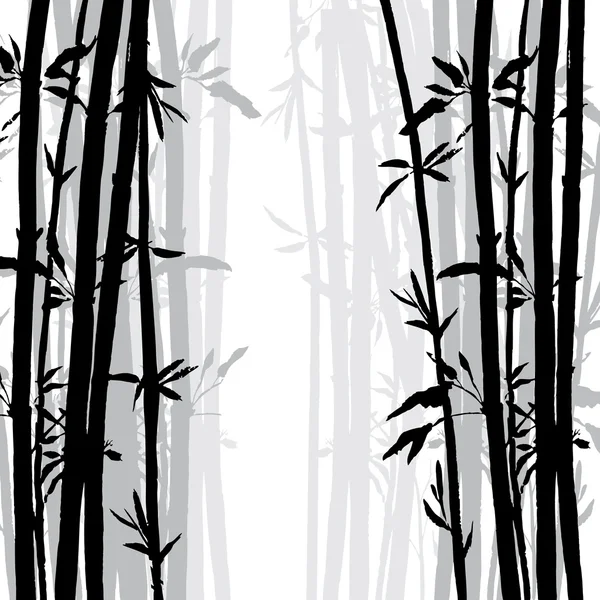 Silueta del bosque de bambú — Archivo Imágenes Vectoriales