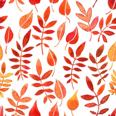 vektör kırmızı yaprakları ile seamless modeli