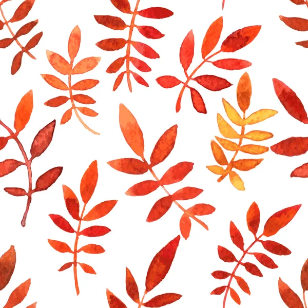 Vector seamless pattern with red leaves — Stock Vector