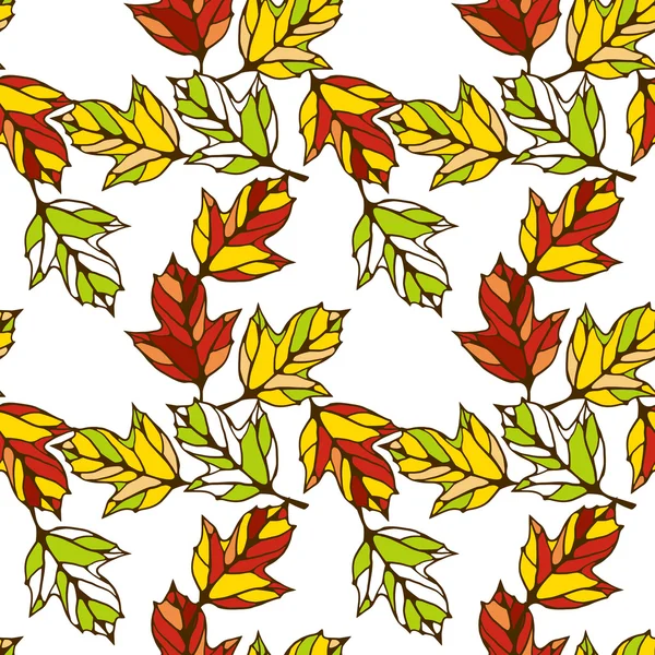 Modèle vectoriel sans couture avec des feuilles — Image vectorielle