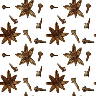 baharat, suluboya tarafından çizim ile Seamless Modeli