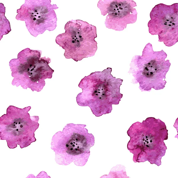 抽象的なピンクの花でシームレスなパターン — ストックベクタ
