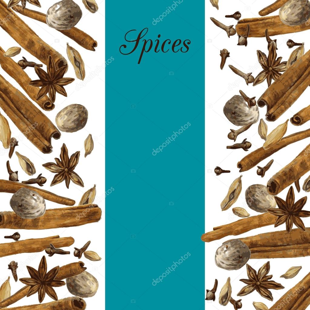 spices drawing by watercolor