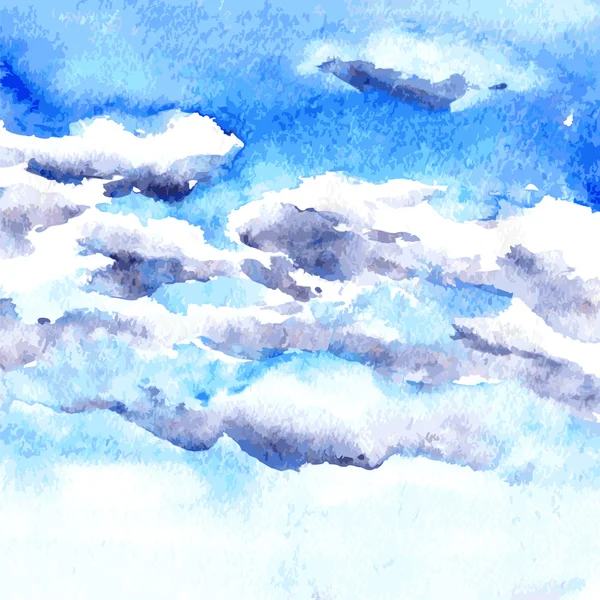 Aquarelle dessin nuages — Image vectorielle