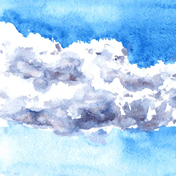 Sulu Boya çizim bulutlar — Stok Vektör