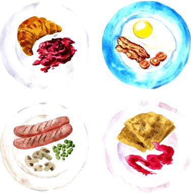 Set of different breakfast vector Set of different breakfast vector