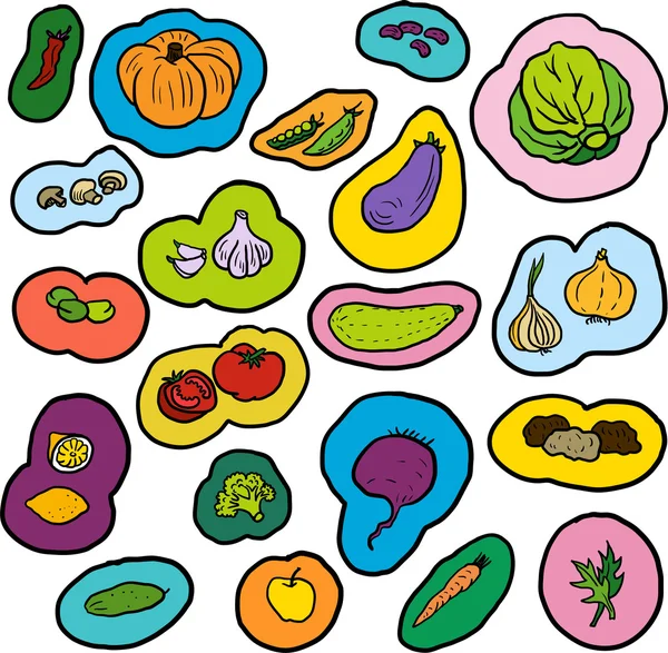 Doodle sada zeleniny — Stockový vektor