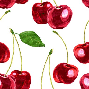 Kirazlı vektörsüz desen