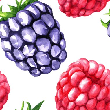 Böğürtlenli kusursuz vektör deseni