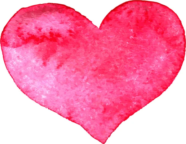 Corazón rojo pintado por acuarela — Archivo Imágenes Vectoriales