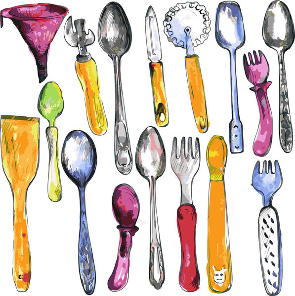 set of  kitchen utensil