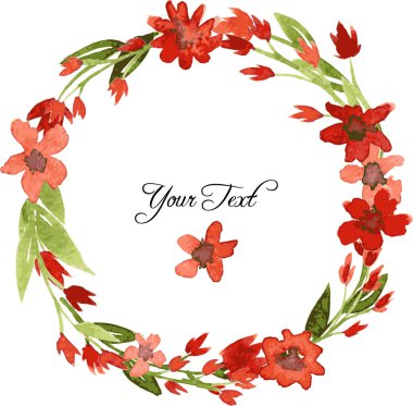 vektör suluboya çerçeve çiçek