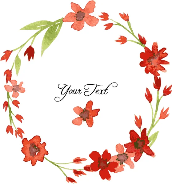 Cadre floral aquarelle vectorielle — Image vectorielle