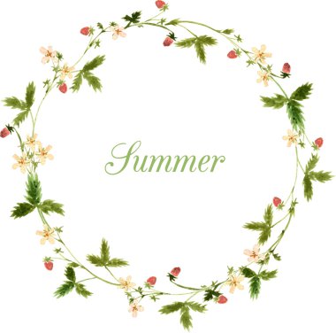 vektör suluboya çerçeve çiçek