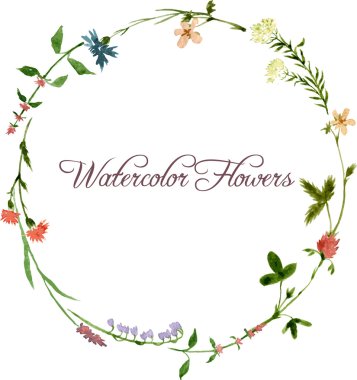 vector watercolor floral frame