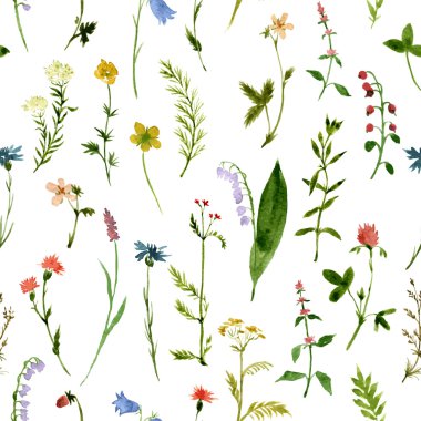 Vektör Dikişsiz suluboya desen