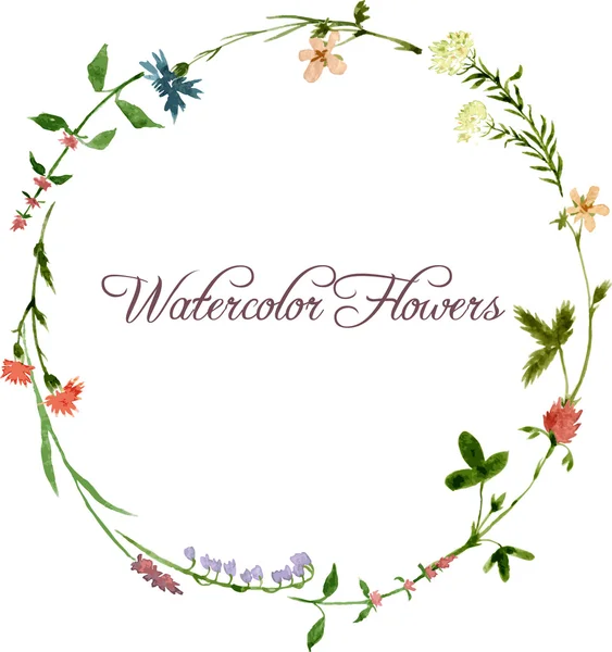 Vector acuarela marco floral — Archivo Imágenes Vectoriales