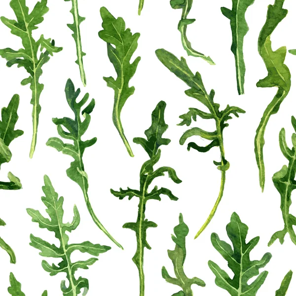 无缝模式与芝麻菜的叶子 — 图库矢量图片