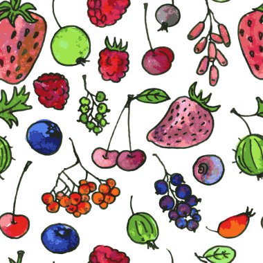 vektörsüz desenli çizgi film meyveleri