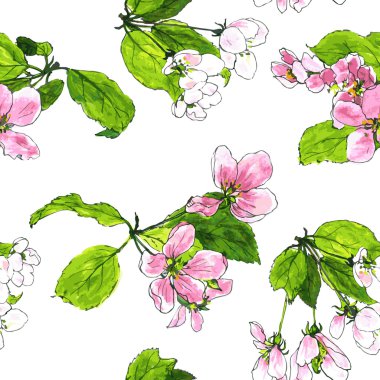 elma çiçekleri ile Seamless Modeli
