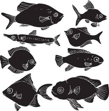 balıklar Silhouettes