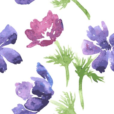 Sulu Boya çizim çiçek ile Seamless Modeli