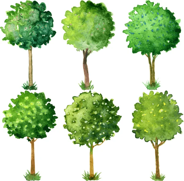 Aquarell blühende Bäume — Stockvektor