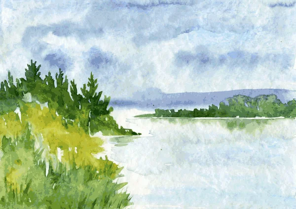 Paysage aquarelle abstrait — Image vectorielle