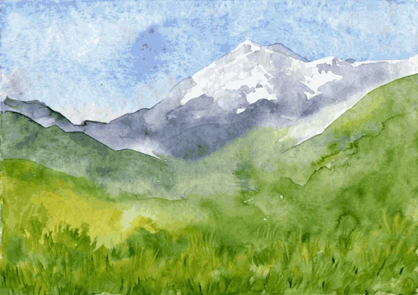 Paisagem aquarela abstrata — Vetor de Stock