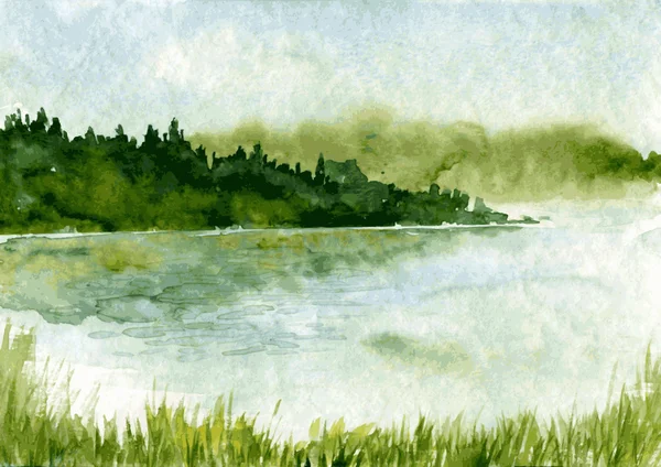 Paysage aquarelle abstrait — Image vectorielle