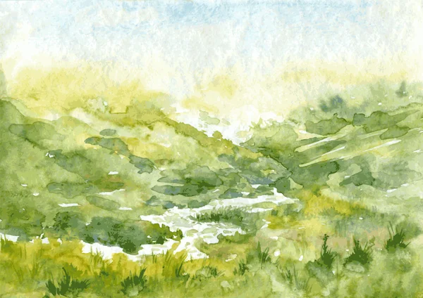 Paisagem aquarela abstrata — Vetor de Stock