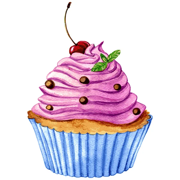 Watercoor cupcake — Vettoriale Stock