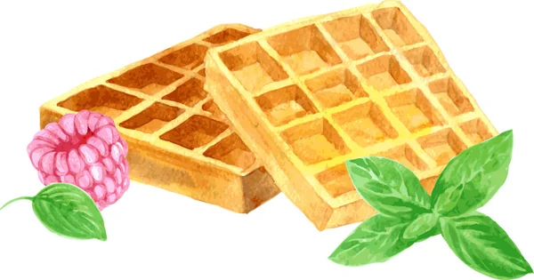 Aquarel vector wafels — Stockvector